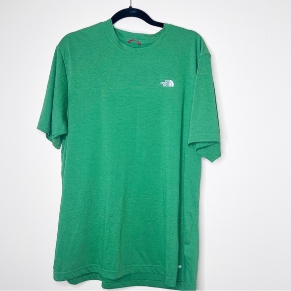The North Face Green Dry Fit Stretchy Green Short Sleeve Men’s T-Shirt Size XL - Picture 1 of 4